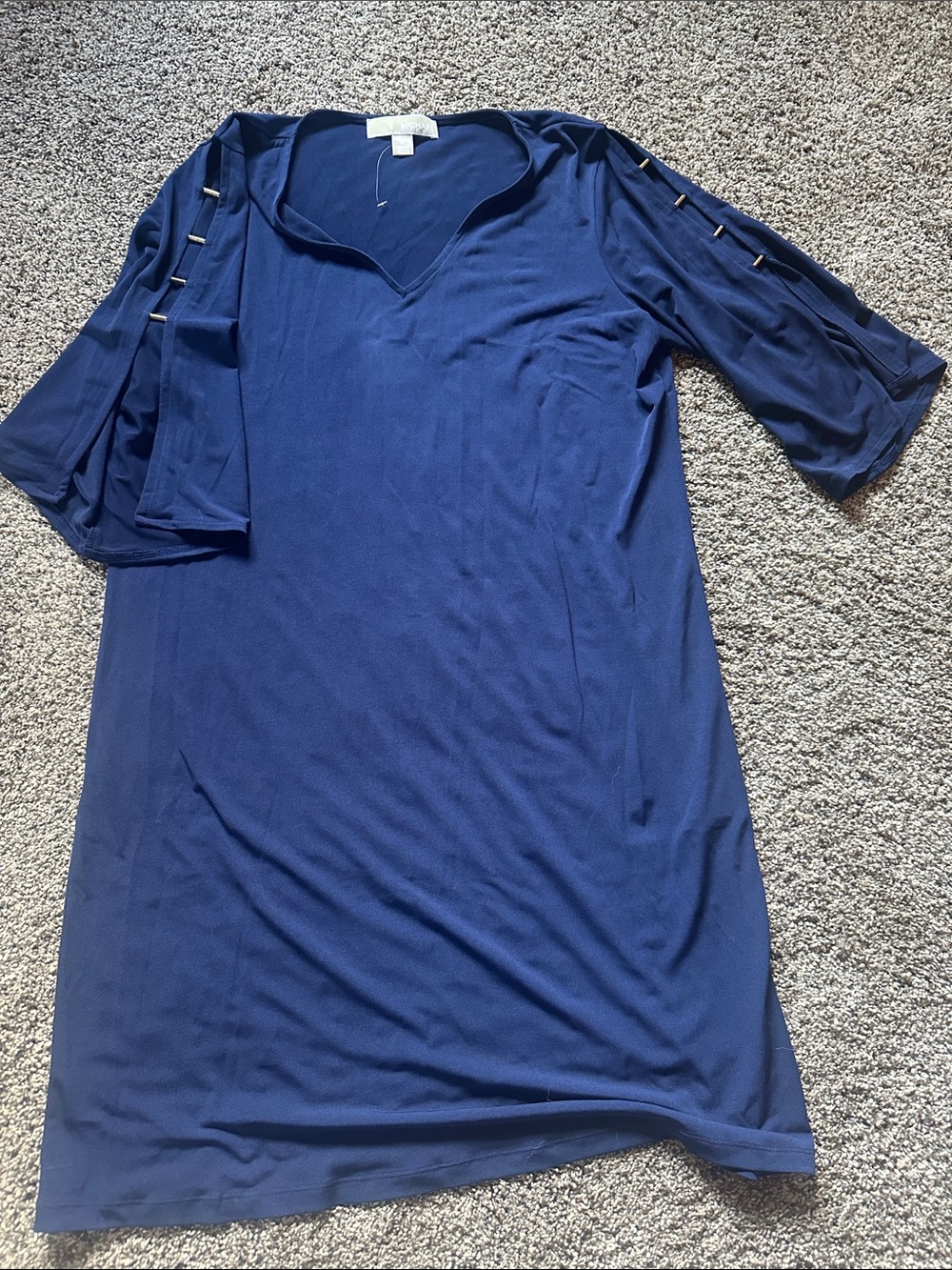 Michael Kors Navy Blue V-Neck Shift Dress